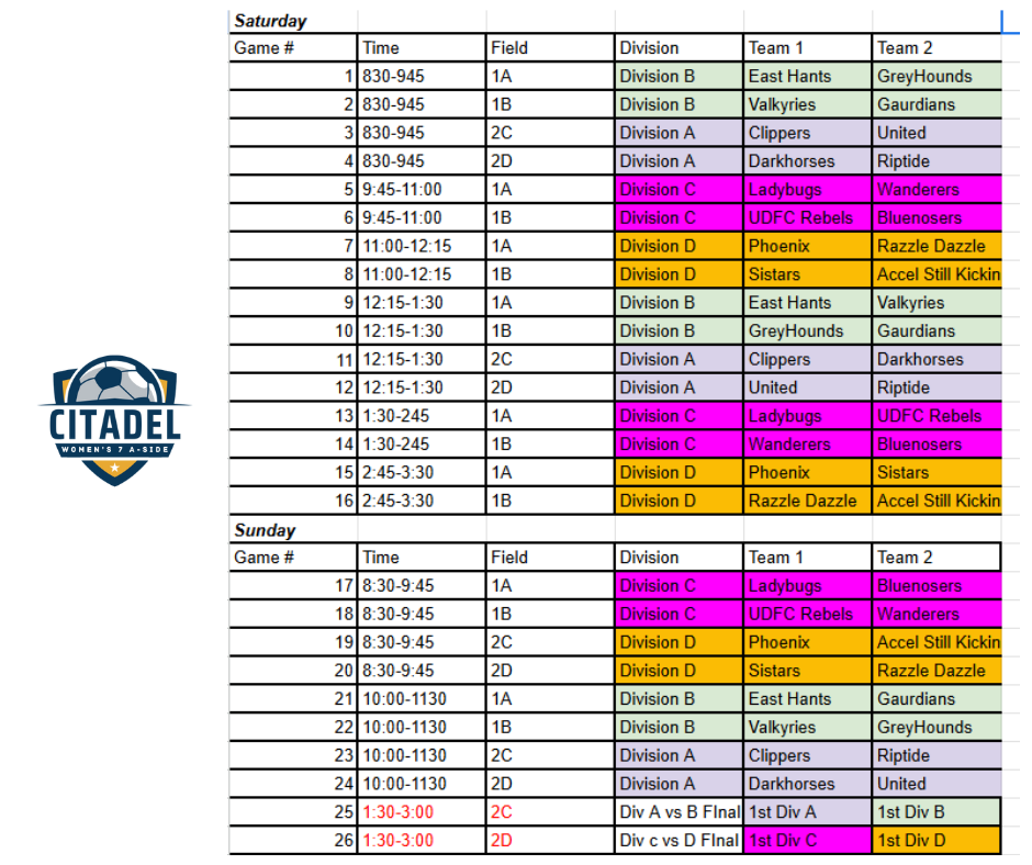 2025 Schedule